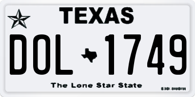 TX license plate DOL1749
