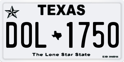 TX license plate DOL1750