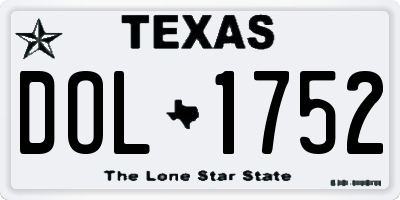 TX license plate DOL1752