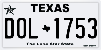 TX license plate DOL1753