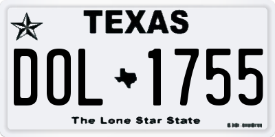 TX license plate DOL1755