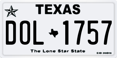TX license plate DOL1757