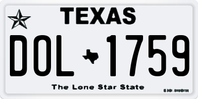 TX license plate DOL1759