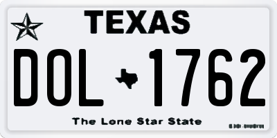 TX license plate DOL1762