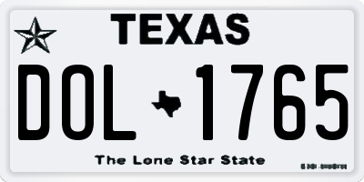 TX license plate DOL1765