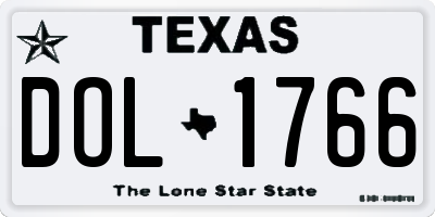 TX license plate DOL1766