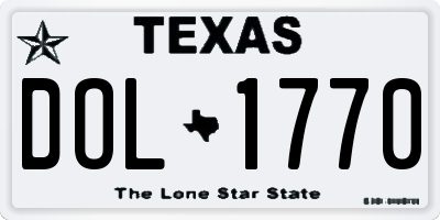 TX license plate DOL1770