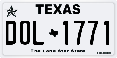 TX license plate DOL1771