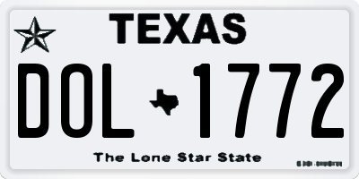 TX license plate DOL1772
