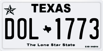 TX license plate DOL1773
