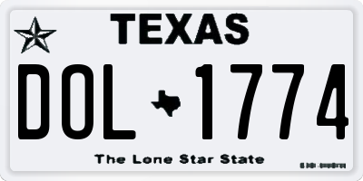 TX license plate DOL1774