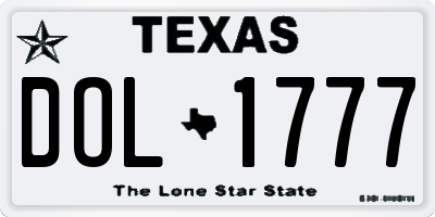 TX license plate DOL1777