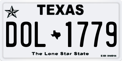 TX license plate DOL1779