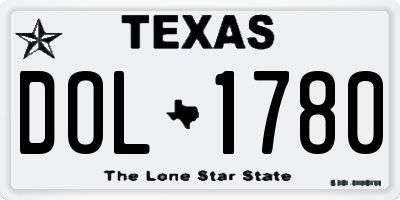 TX license plate DOL1780