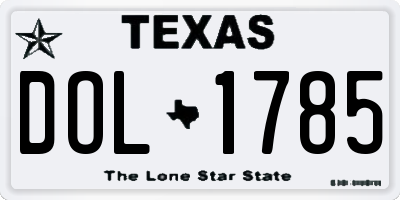 TX license plate DOL1785