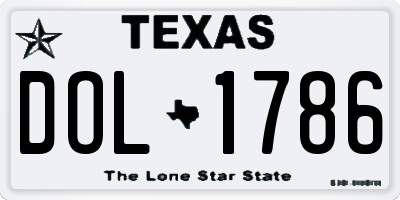 TX license plate DOL1786