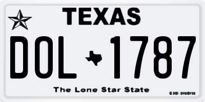 TX license plate DOL1787