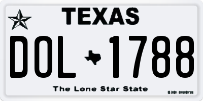 TX license plate DOL1788