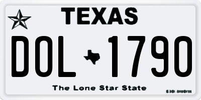 TX license plate DOL1790