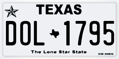 TX license plate DOL1795