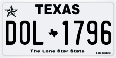TX license plate DOL1796