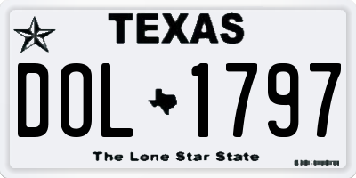TX license plate DOL1797