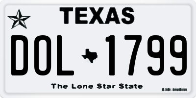 TX license plate DOL1799