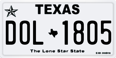 TX license plate DOL1805