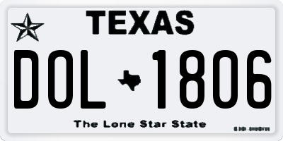 TX license plate DOL1806