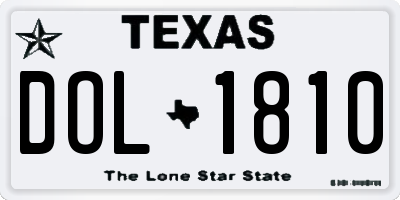 TX license plate DOL1810