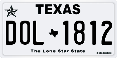 TX license plate DOL1812