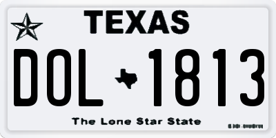 TX license plate DOL1813