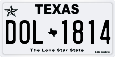 TX license plate DOL1814