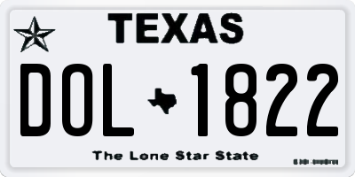 TX license plate DOL1822