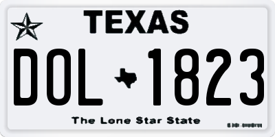 TX license plate DOL1823