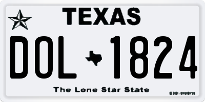 TX license plate DOL1824