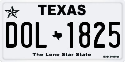 TX license plate DOL1825