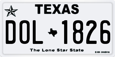 TX license plate DOL1826