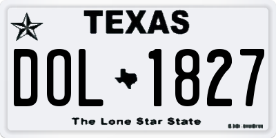 TX license plate DOL1827