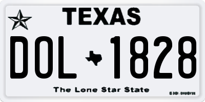 TX license plate DOL1828