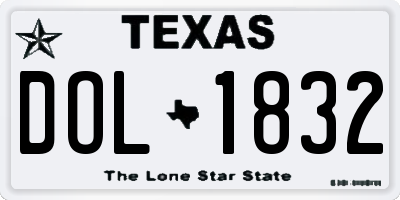TX license plate DOL1832