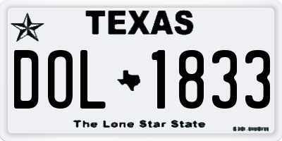 TX license plate DOL1833
