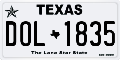 TX license plate DOL1835