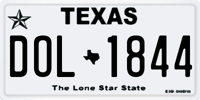 TX license plate DOL1844