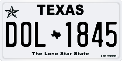 TX license plate DOL1845