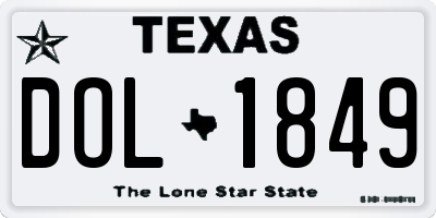 TX license plate DOL1849