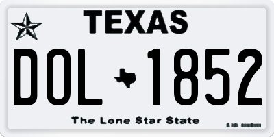 TX license plate DOL1852