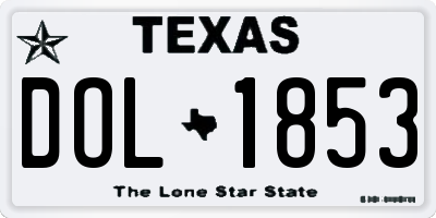 TX license plate DOL1853