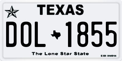 TX license plate DOL1855