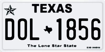 TX license plate DOL1856
